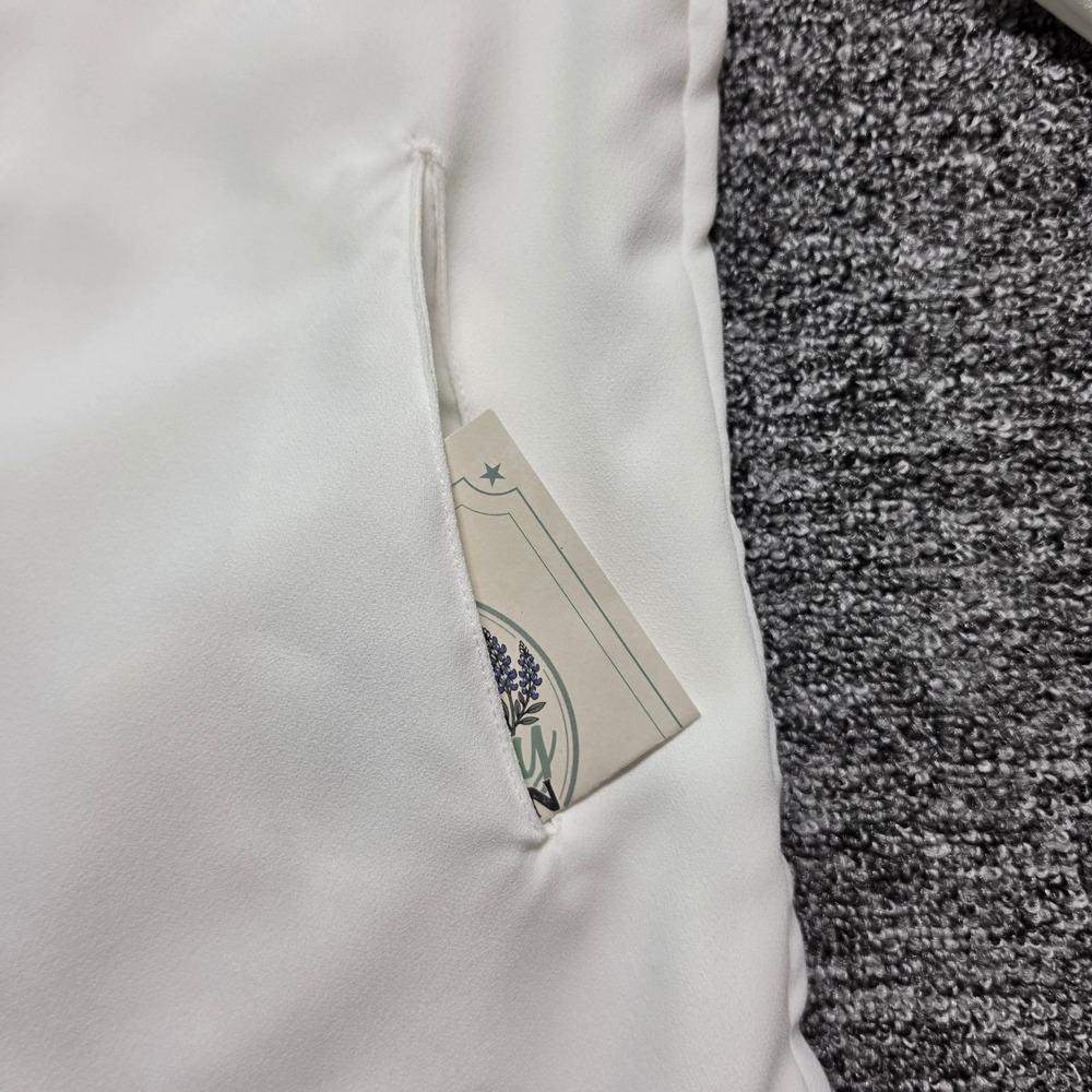 Tahari Blazer Women Small White Excellent Ruched 3/4 Sleeve Open Front Longline‎ - Picture 6 of 9